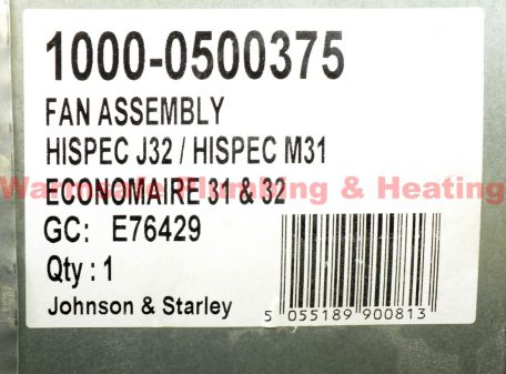 JOHNSON & STARLEY 1000-0500375 FAN ASSEMBLY