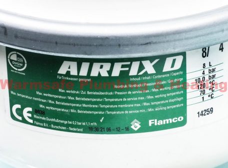 Flamco 14259 Flexcon airfix potable vessel 8ltr