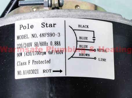 Pole Star 48FS90-3 1 phase fan motor 90w