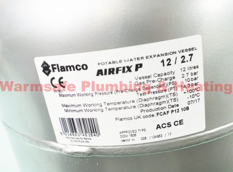 Flamco Flexcon airfix potable vessel 12ltr