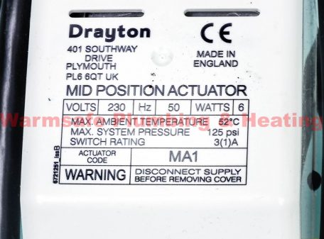 Drayton MA1 3 port actuator 230v