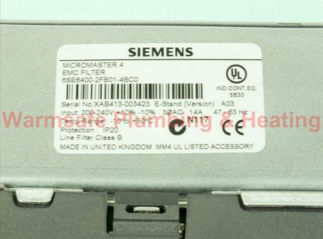 Siemens SED2-4/32 6SE6436-2UD24-0BA0 AC Drive 4.0kW/5Hp