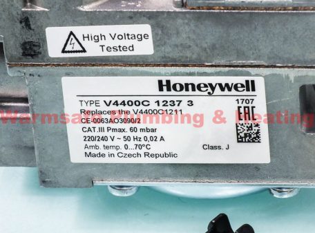 Honeywell V4400C1237U gas valve kit 240v