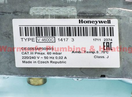 Honeywell V4600C1417U gas valve