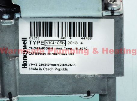 Honeywell VK4105N2013 green solenoid coil gas valve
