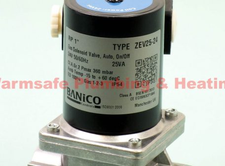 Banico ZEV25-24 gas solenoid valve with automatic reset 1" 230v