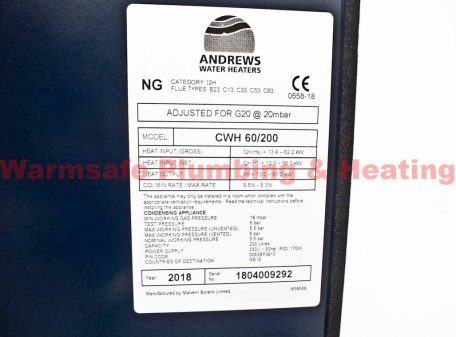 andrews maxxflo cwh60 200 storage water heater with unvented systems kit2
