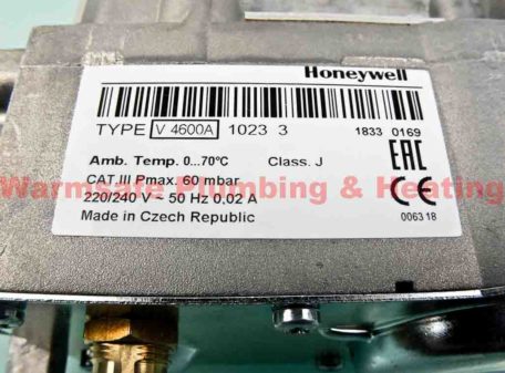 honeywell v4600a1023u compression gas valve 240v 2