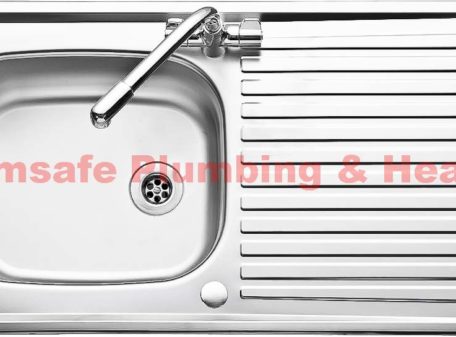 leisure linear lr950 tc wm 1 bowl reversible sink and tap stainless steel
