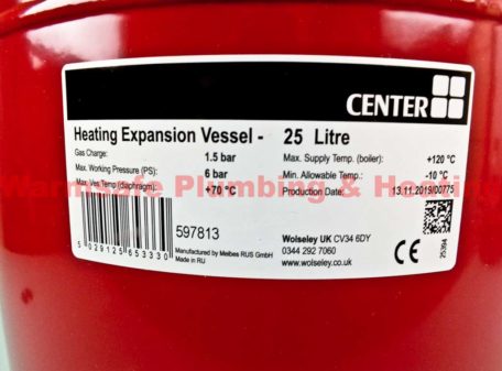 center 597813 cb domestic heating expansion vessel 25 litres2